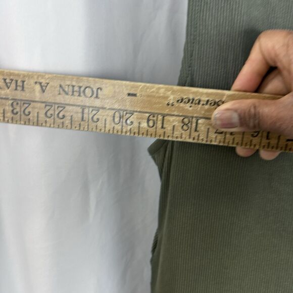 Pretty Garden Womens Olive Green Stretch Ribbed Mock Neck Jumpsuit Wide Leg XL - Picture 7 of 12